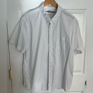 J. Crew Men's White and Black Mini Dot Shirt.